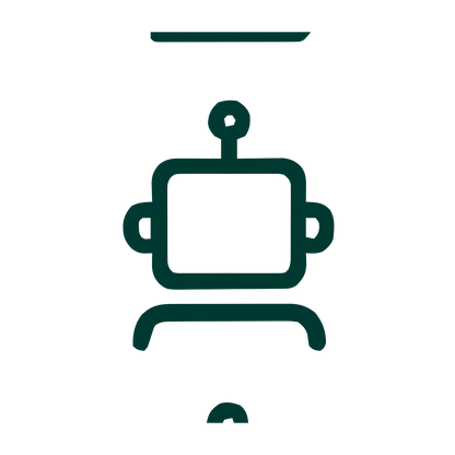 Monoline Robot Head Logo #003932