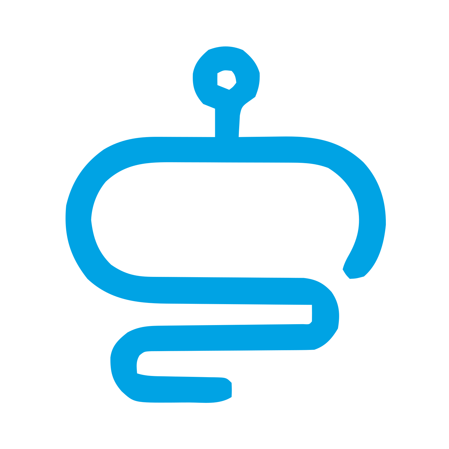 Monoline Robot Head Logo #00a3e4