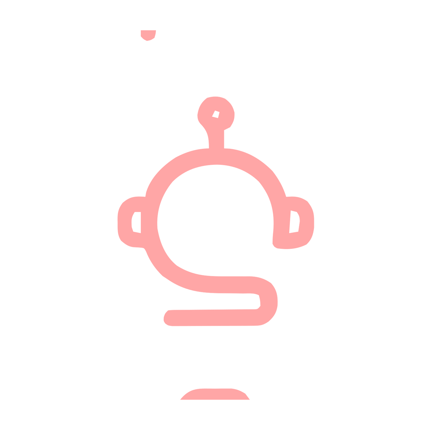 Monoline Robot Head Logo #ffa6a6