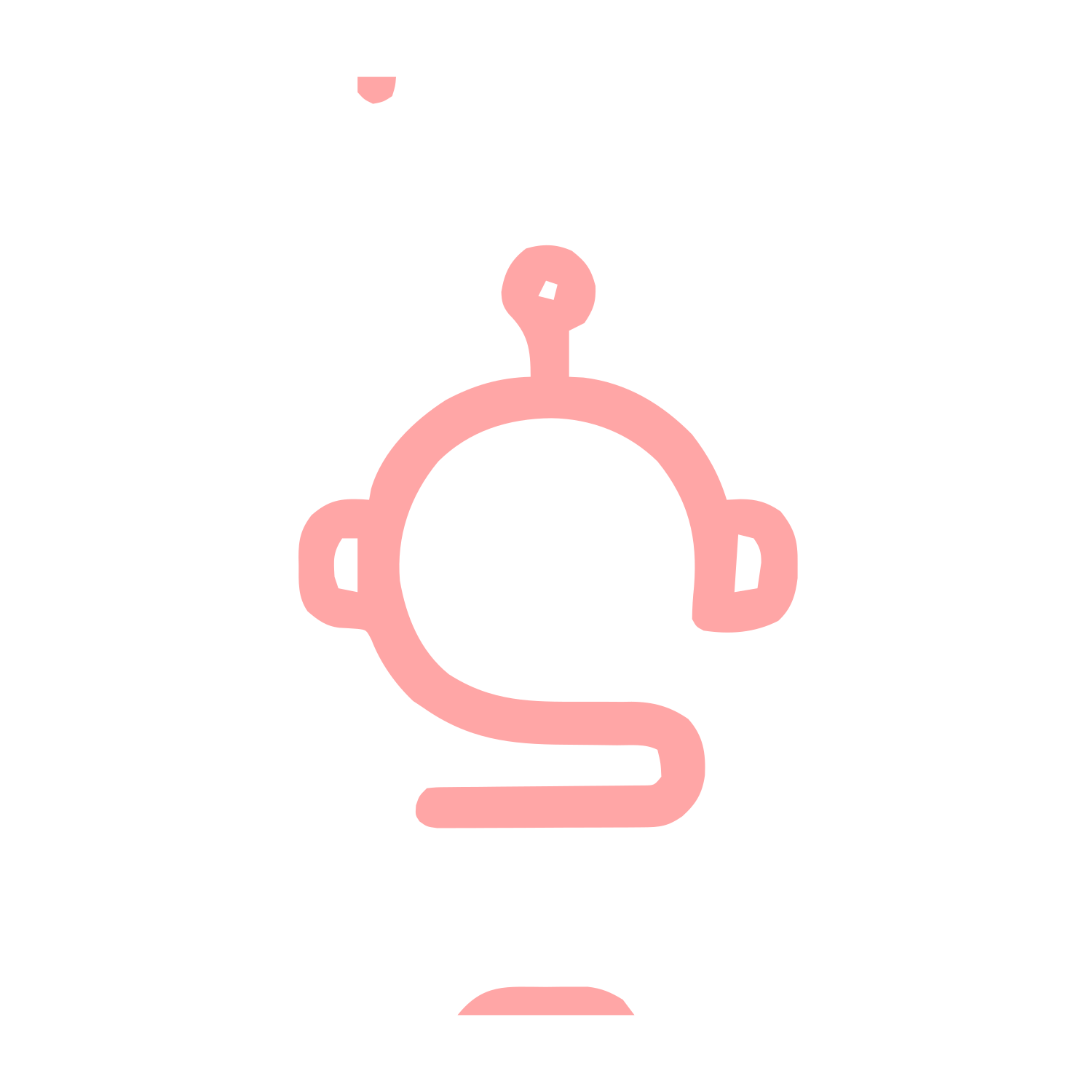 Monoline Robot Head Logo #ffa6a6