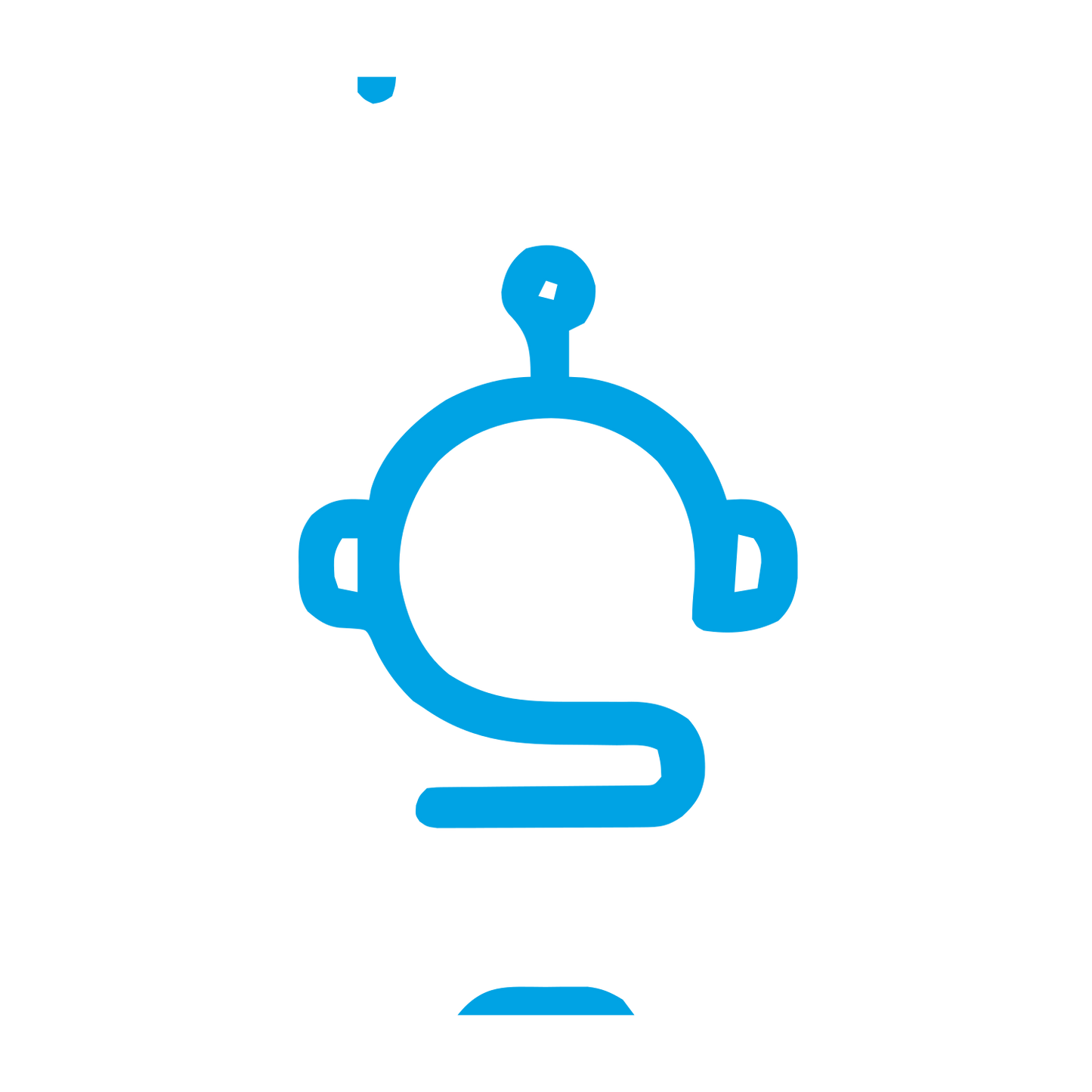 Monoline Robot Head Logo #00a3e4