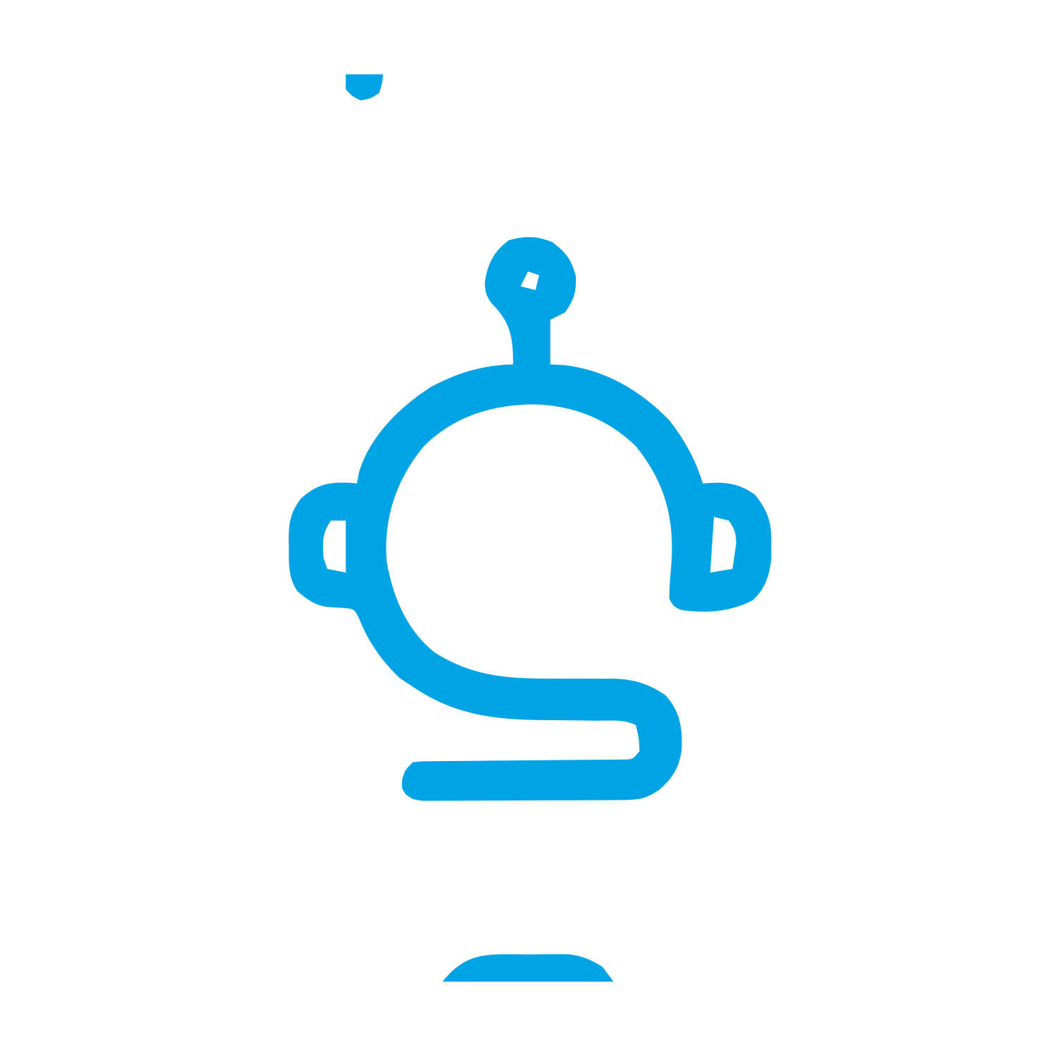 Monoline Robot Head Logo #00a3e4