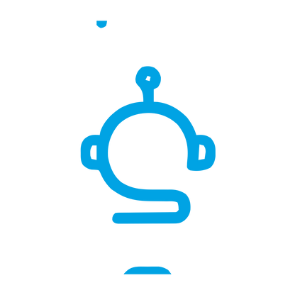 Monoline Robot Head Logo #00a3e4