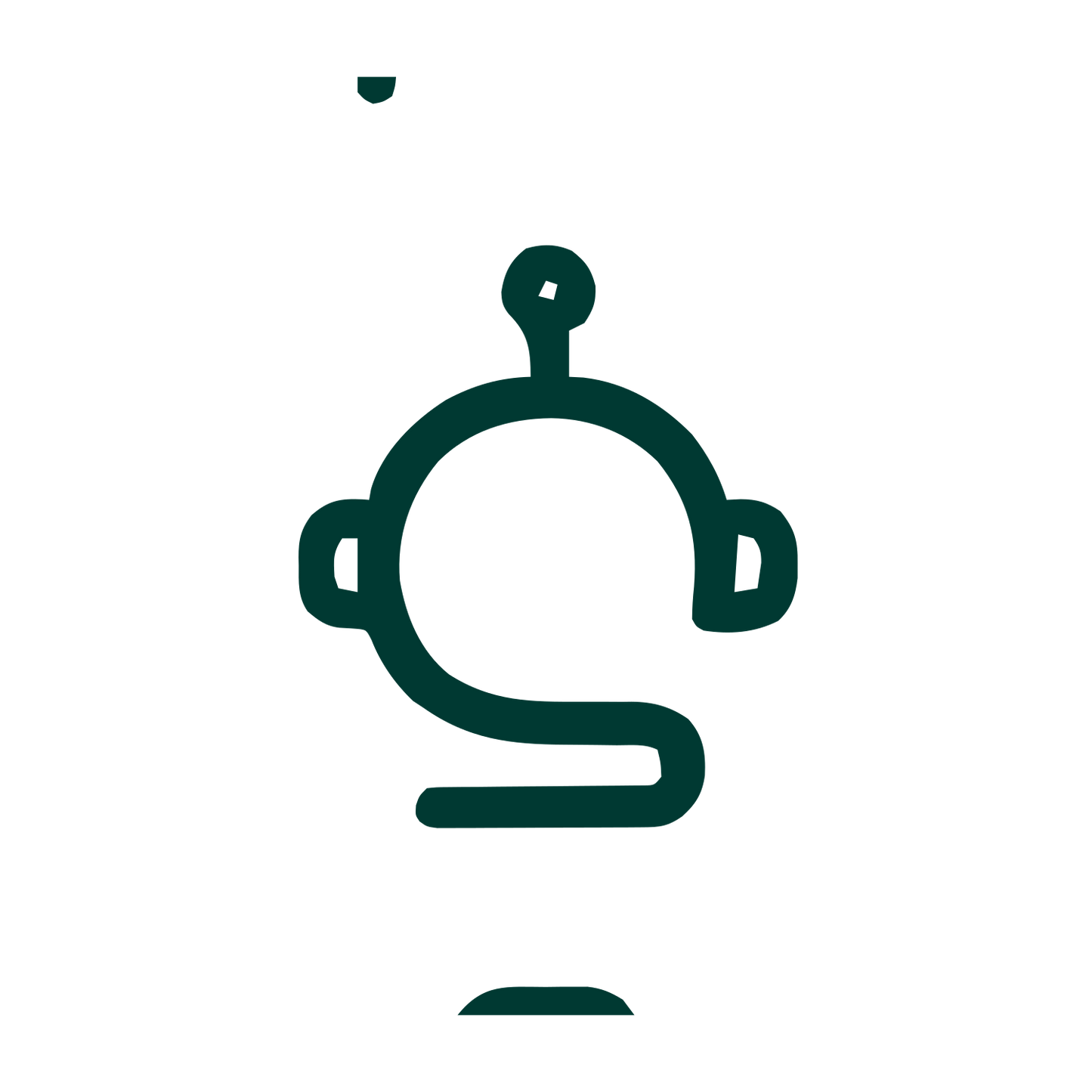 Monoline Robot Head Logo #003932