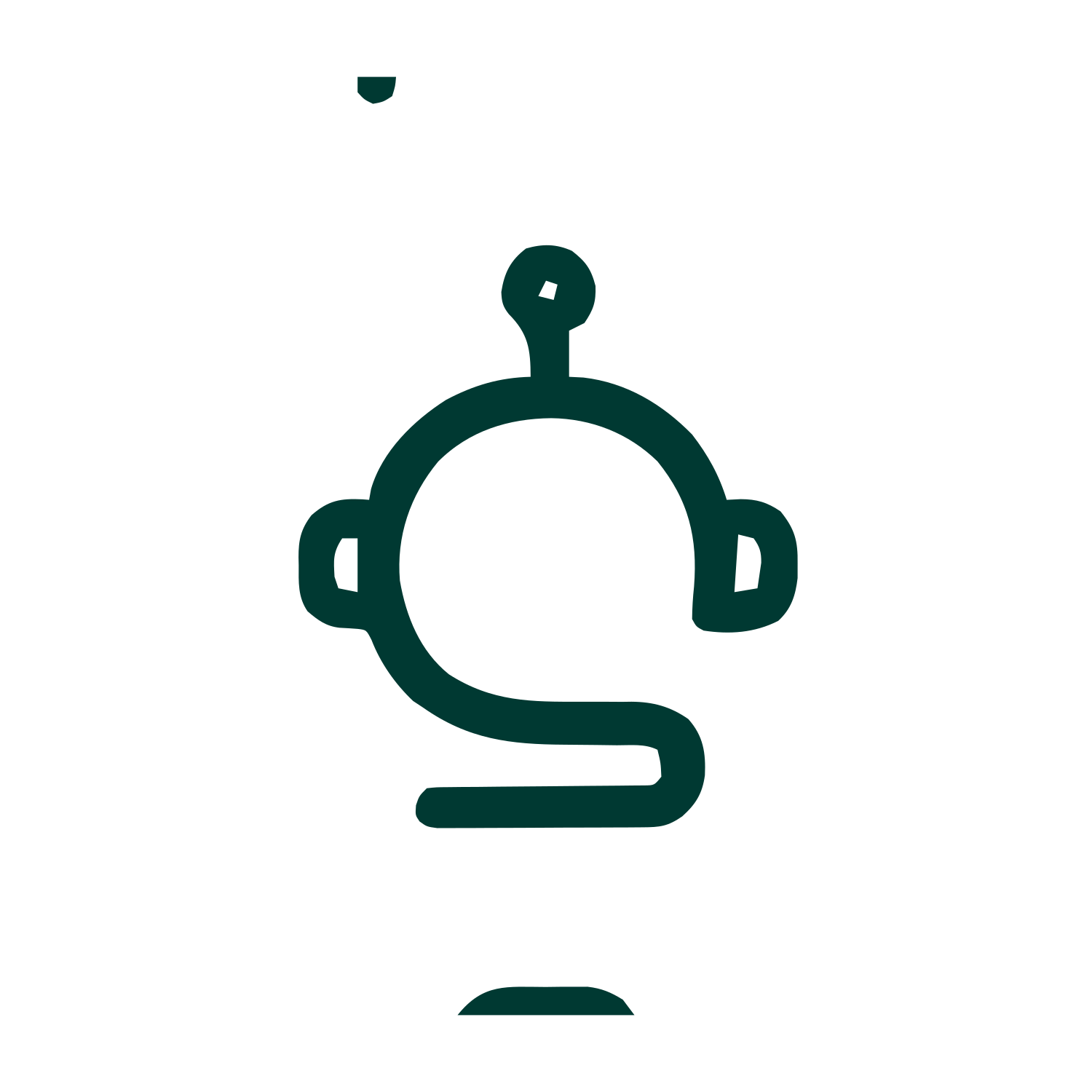 Monoline Robot Head Logo #003932