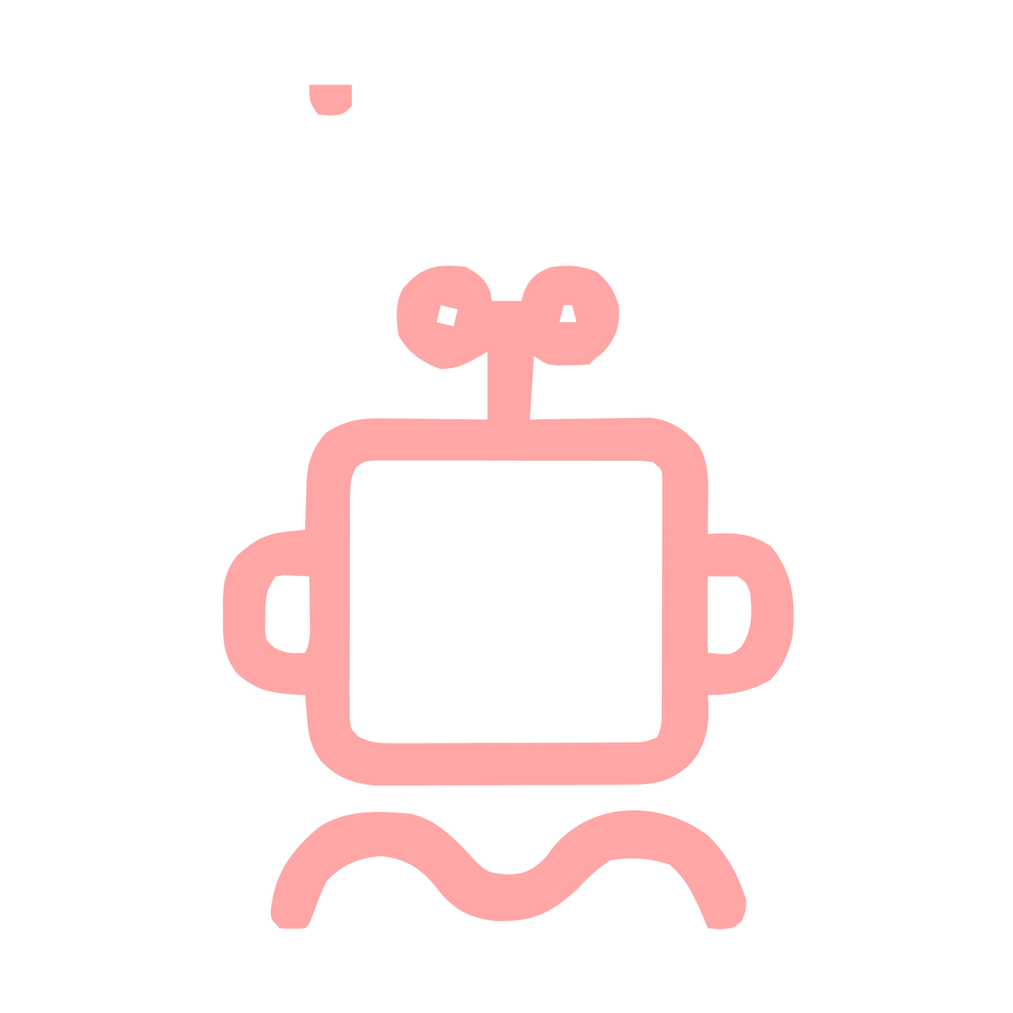 Monoline Robot Logo #ffa6a6