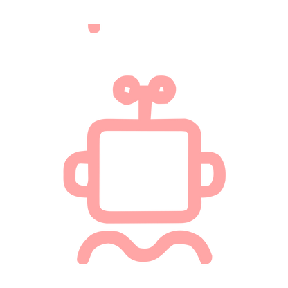 Monoline Robot Logo #ffa6a6