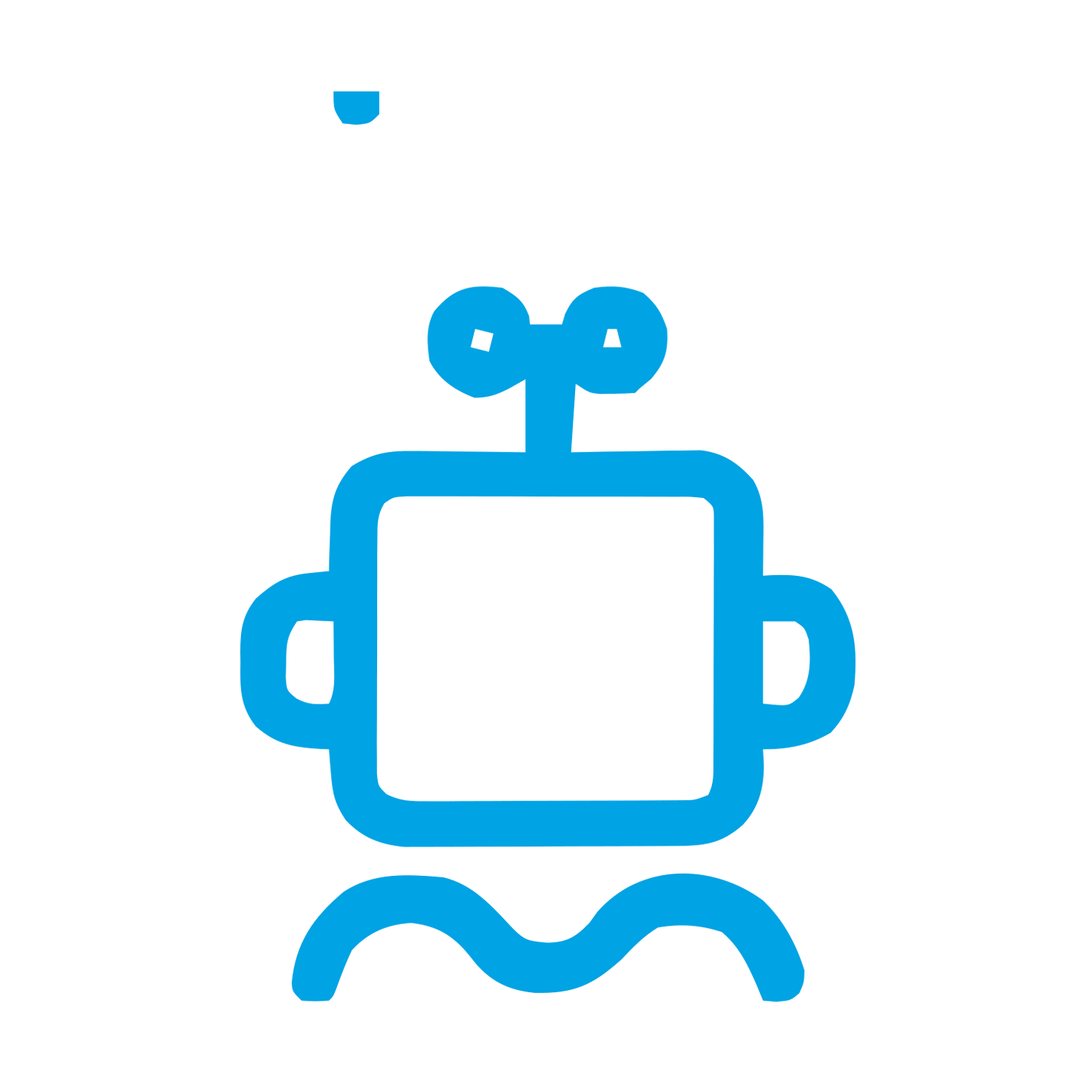 Monoline Robot Logo #00a3e4