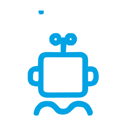 Monoline Robot Logo #00a3e4