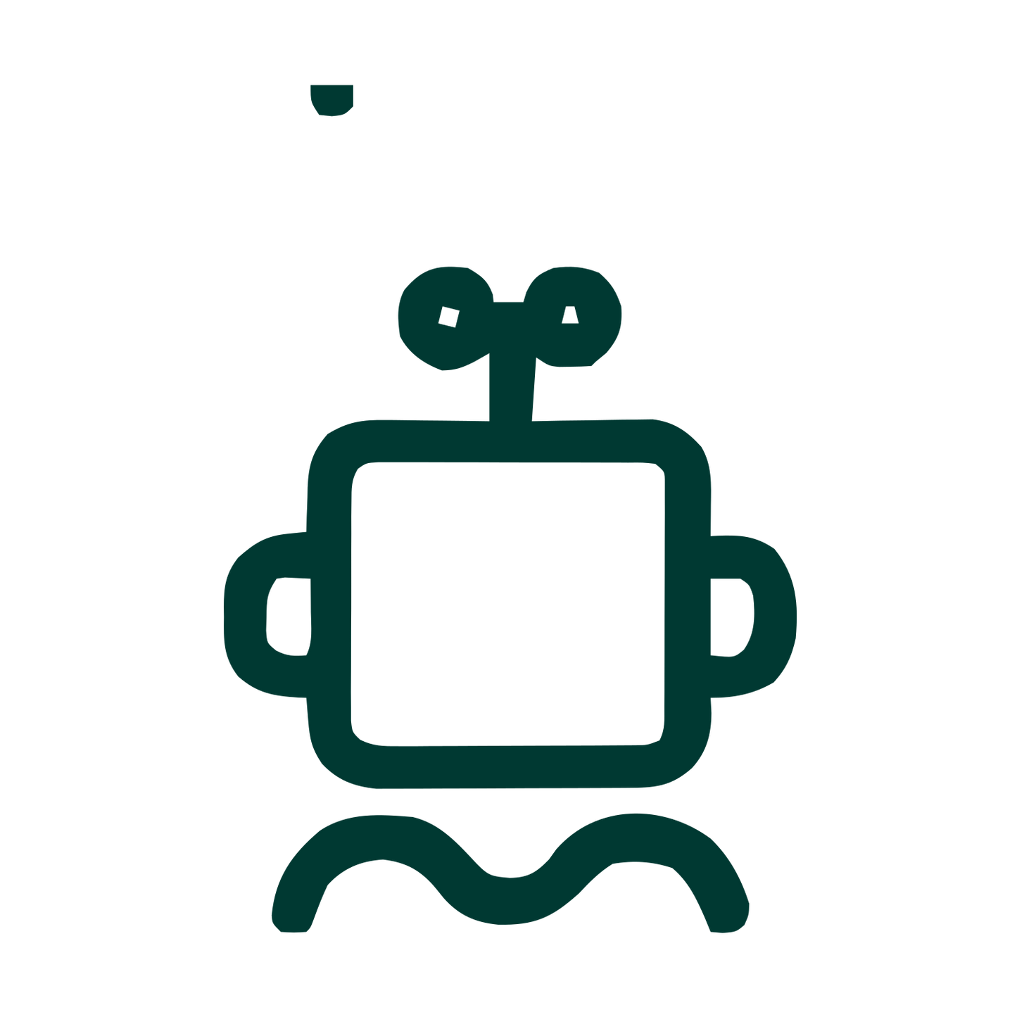 Monoline Robot Logo #003932