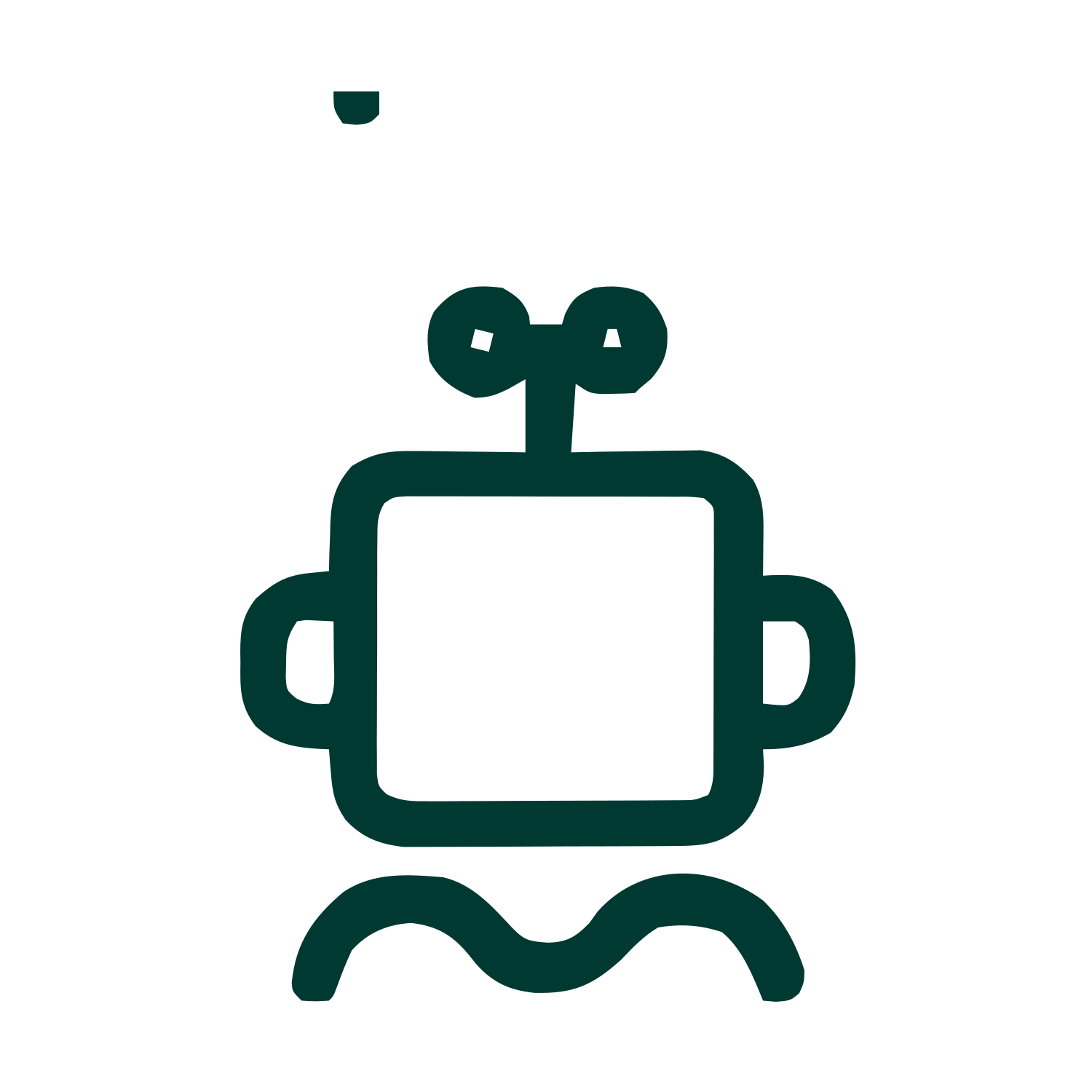 Monoline Robot Logo #003932