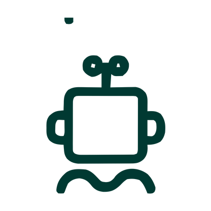 Monoline Robot Logo #003932