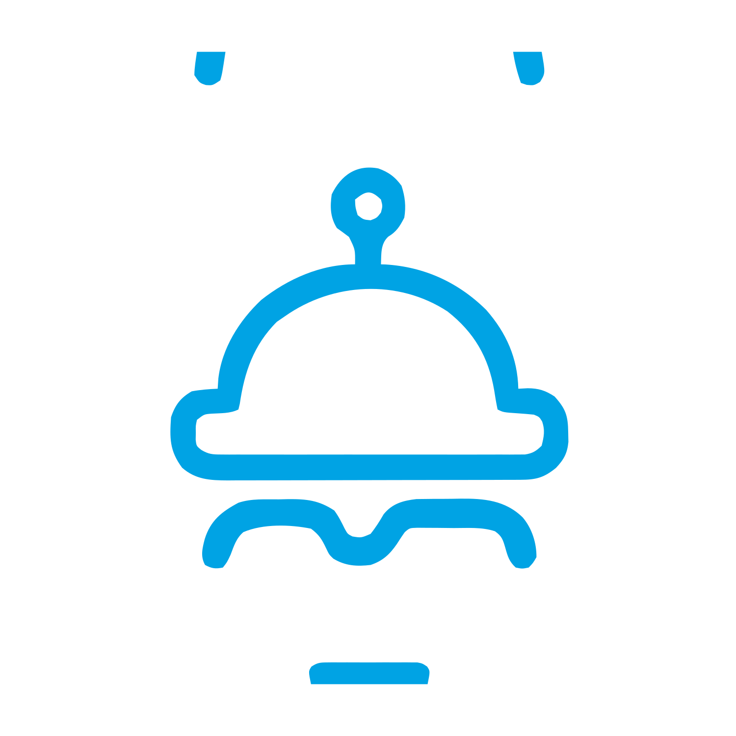 Monoline Robot Face Logo #00a3e4