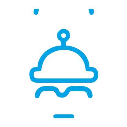 Monoline Robot Face Logo #00a3e4