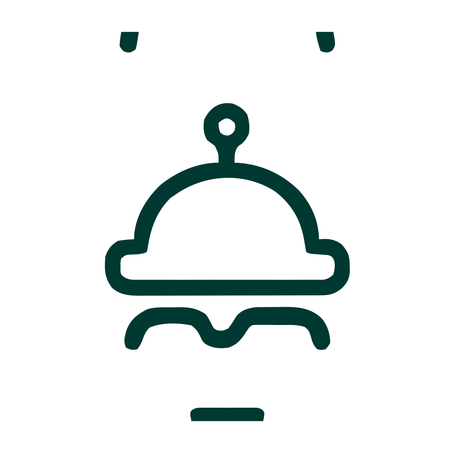 Monoline Robot Face Logo #003932