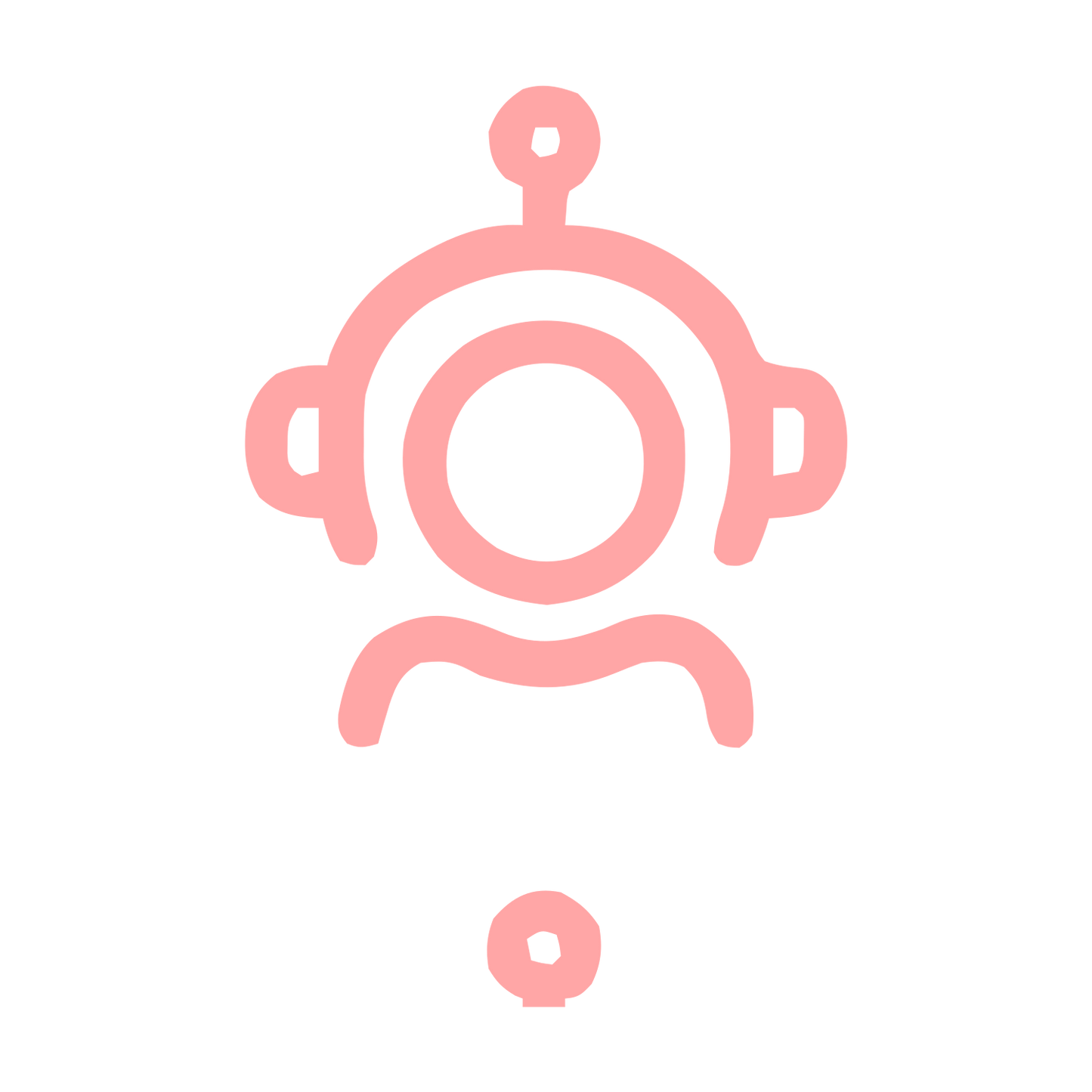Monoline Robot Head Logo #ffa6a6