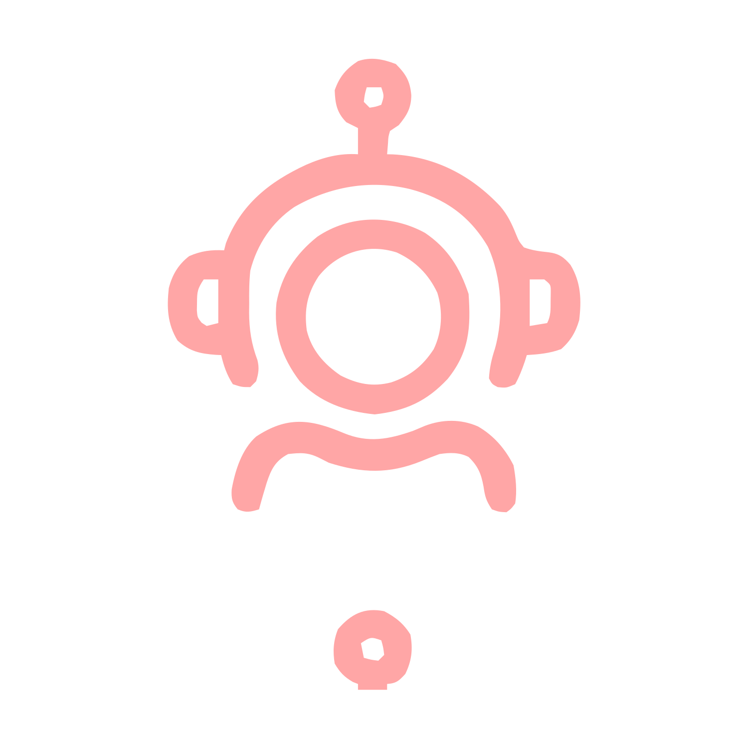 Monoline Robot Head Logo #ffa6a6