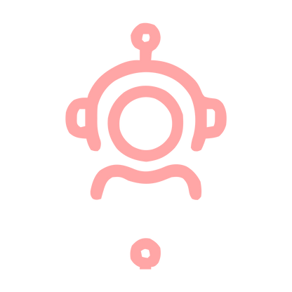 Monoline Robot Head Logo #ffa6a6