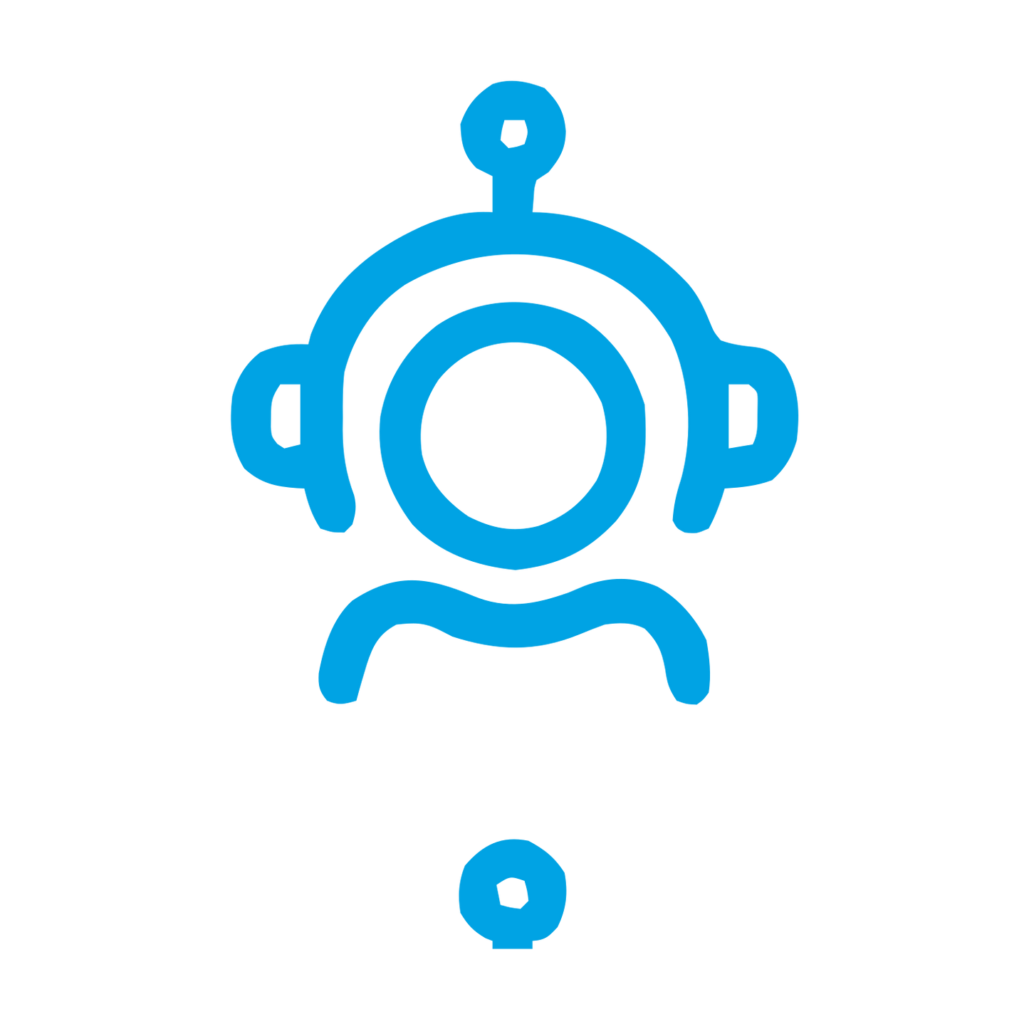 Monoline Robot Head Logo #00a3e4