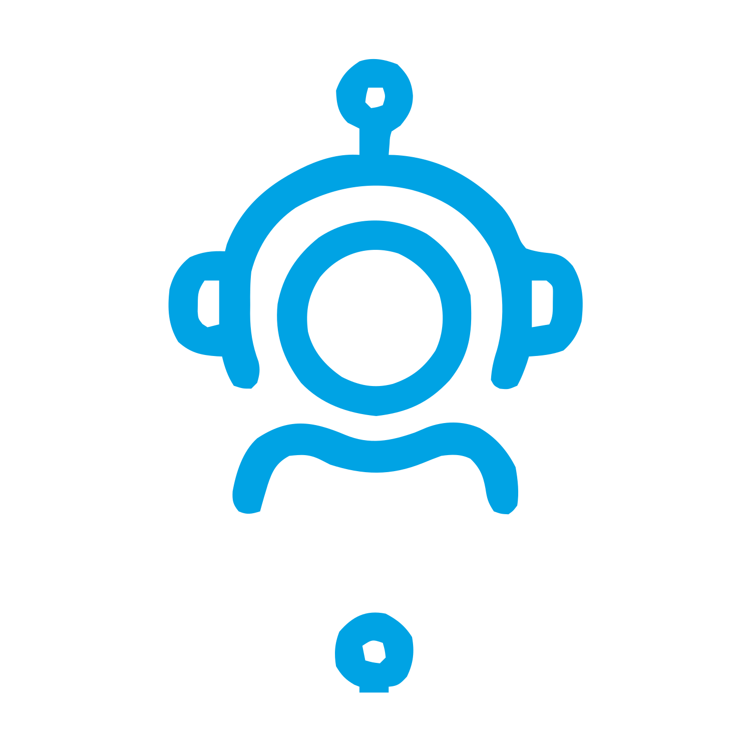 Monoline Robot Head Logo #00a3e4