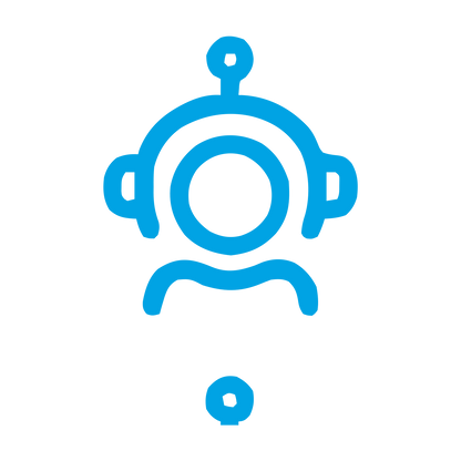 Monoline Robot Head Logo #00a3e4