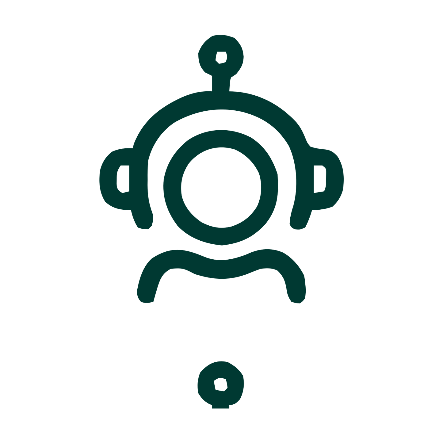 Monoline Robot Head Logo #003932