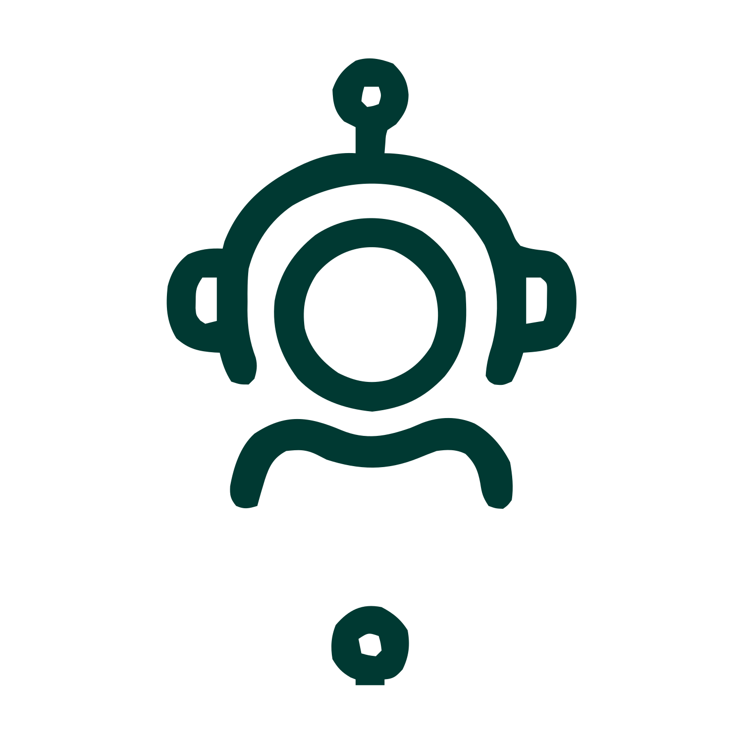 Monoline Robot Head Logo #003932