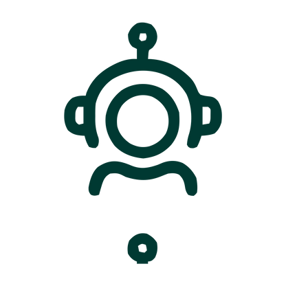 Monoline Robot Head Logo #003932