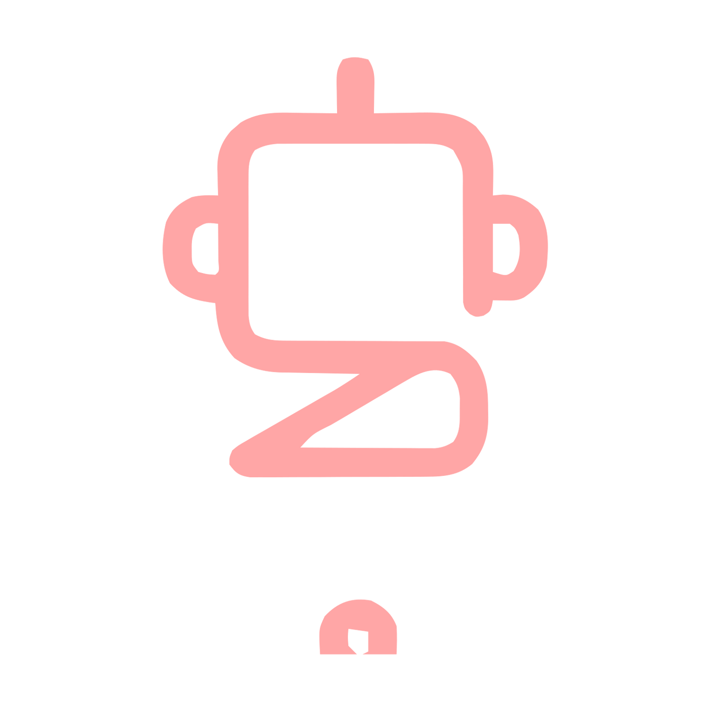 Monoline Robot Head Logo #ffa6a6