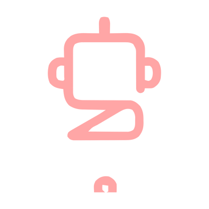 Monoline Robot Head Logo #ffa6a6