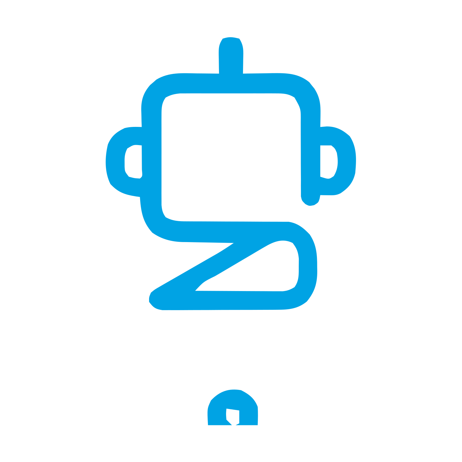 Monoline Robot Head Logo #00a3e4