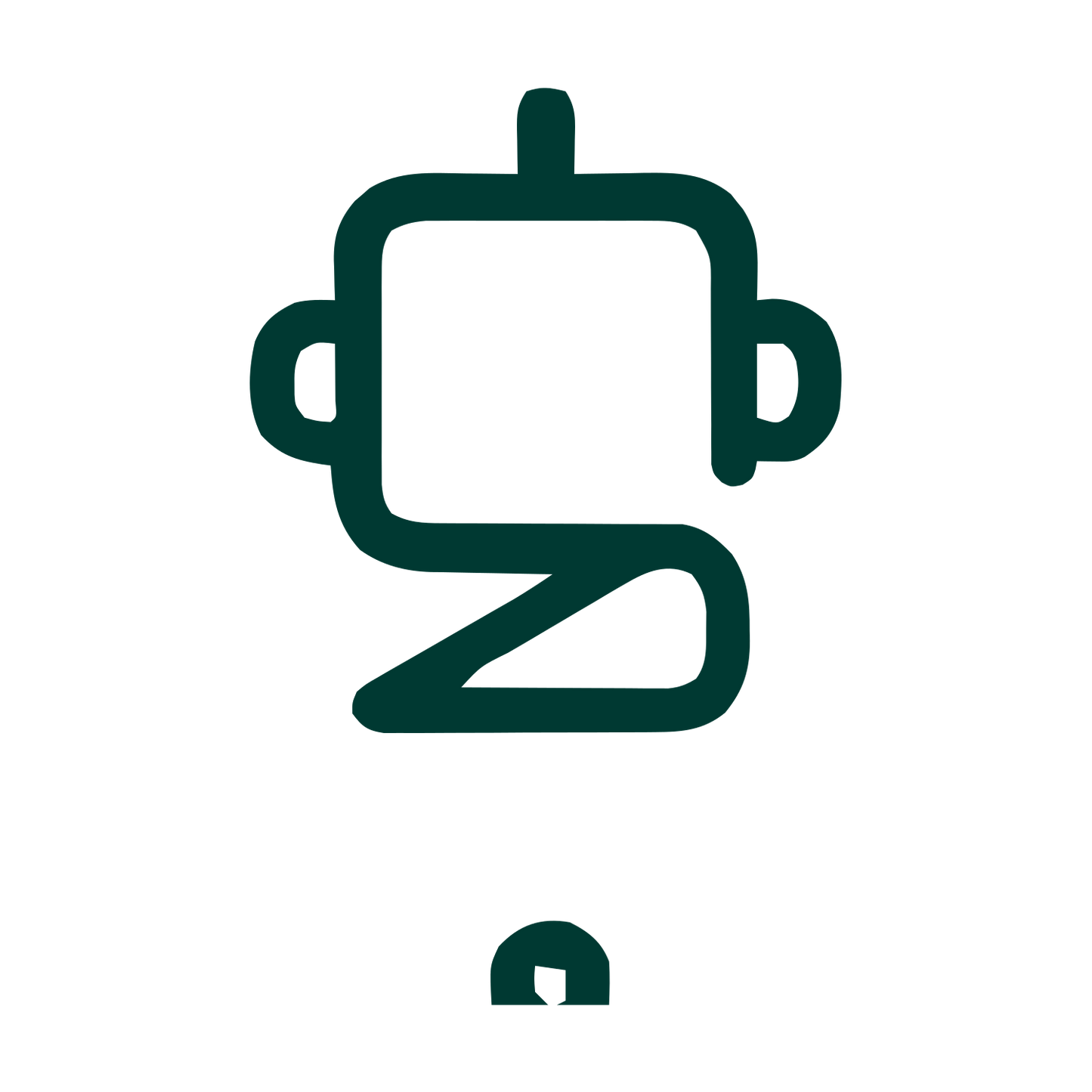 Monoline Robot Head Logo #003932