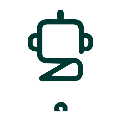 Monoline Robot Head Logo #003932