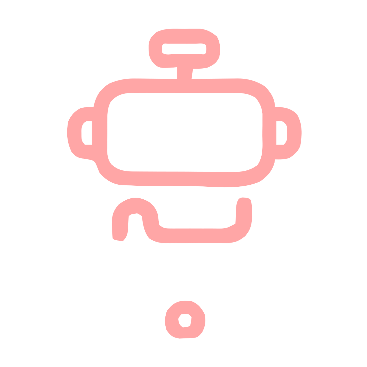 Monoline Robot Head Logo #ffa6a6