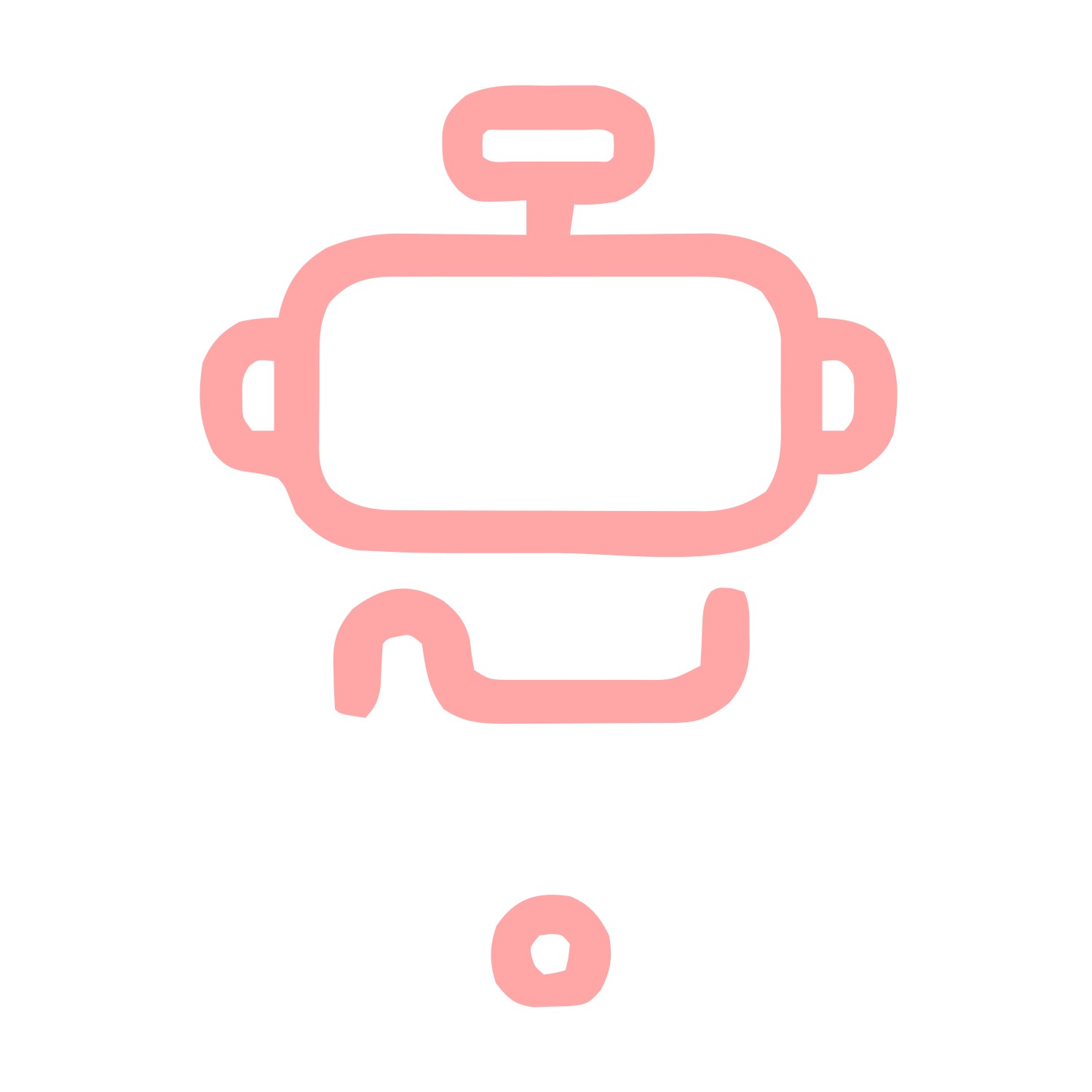 Monoline Robot Head Logo #ffa6a6