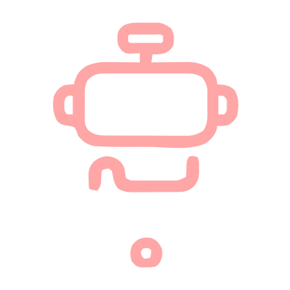 Monoline Robot Head Logo #ffa6a6
