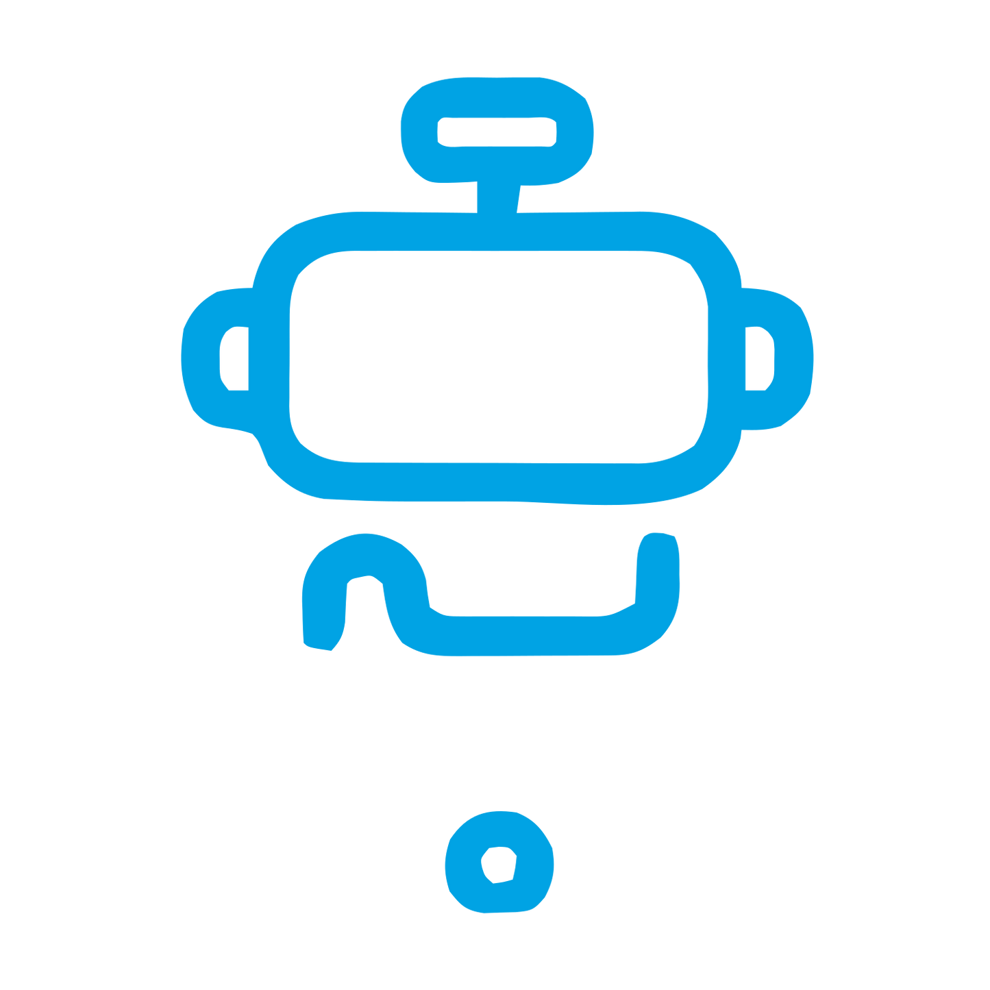 Monoline Robot Head Logo #00a3e4
