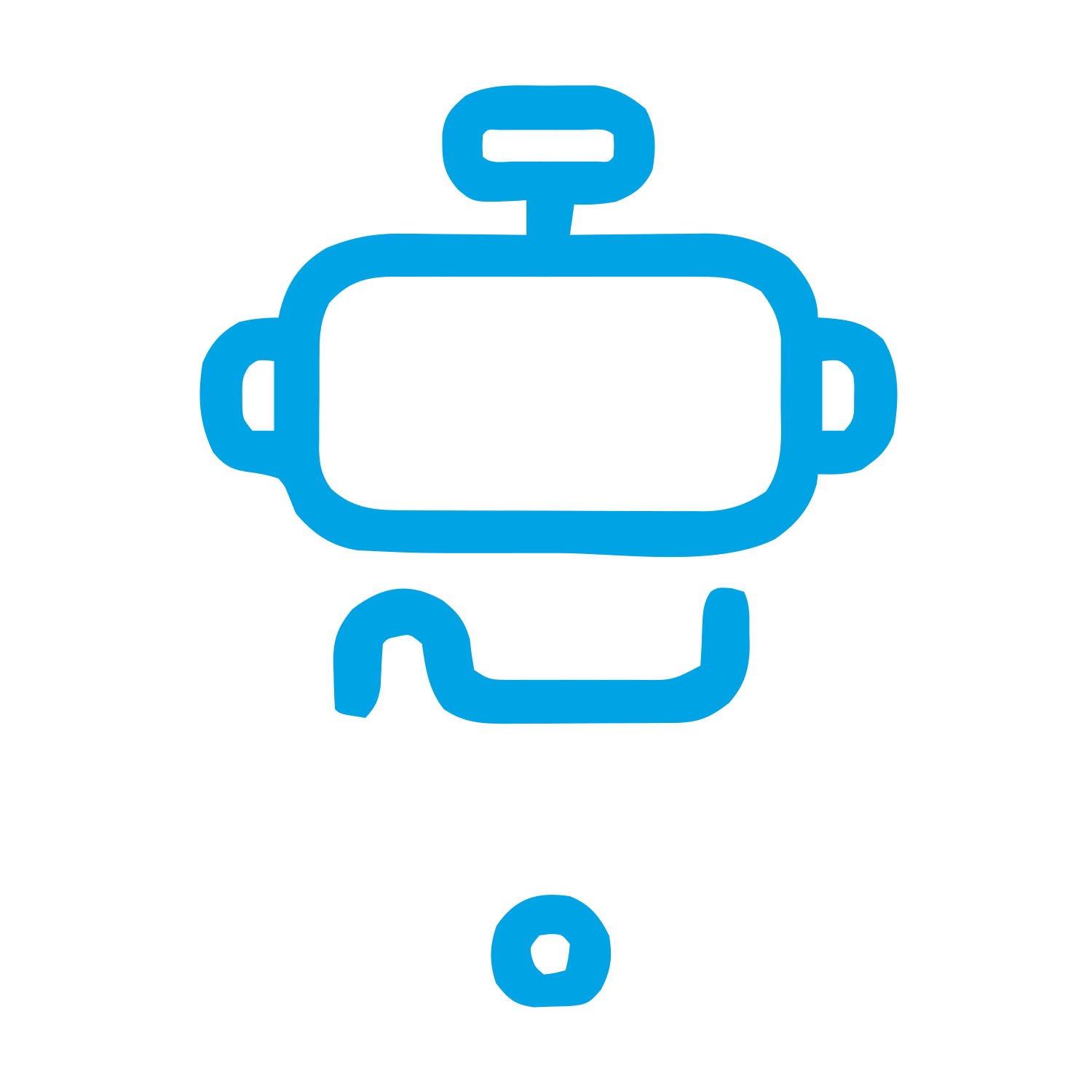 Monoline Robot Head Logo #00a3e4