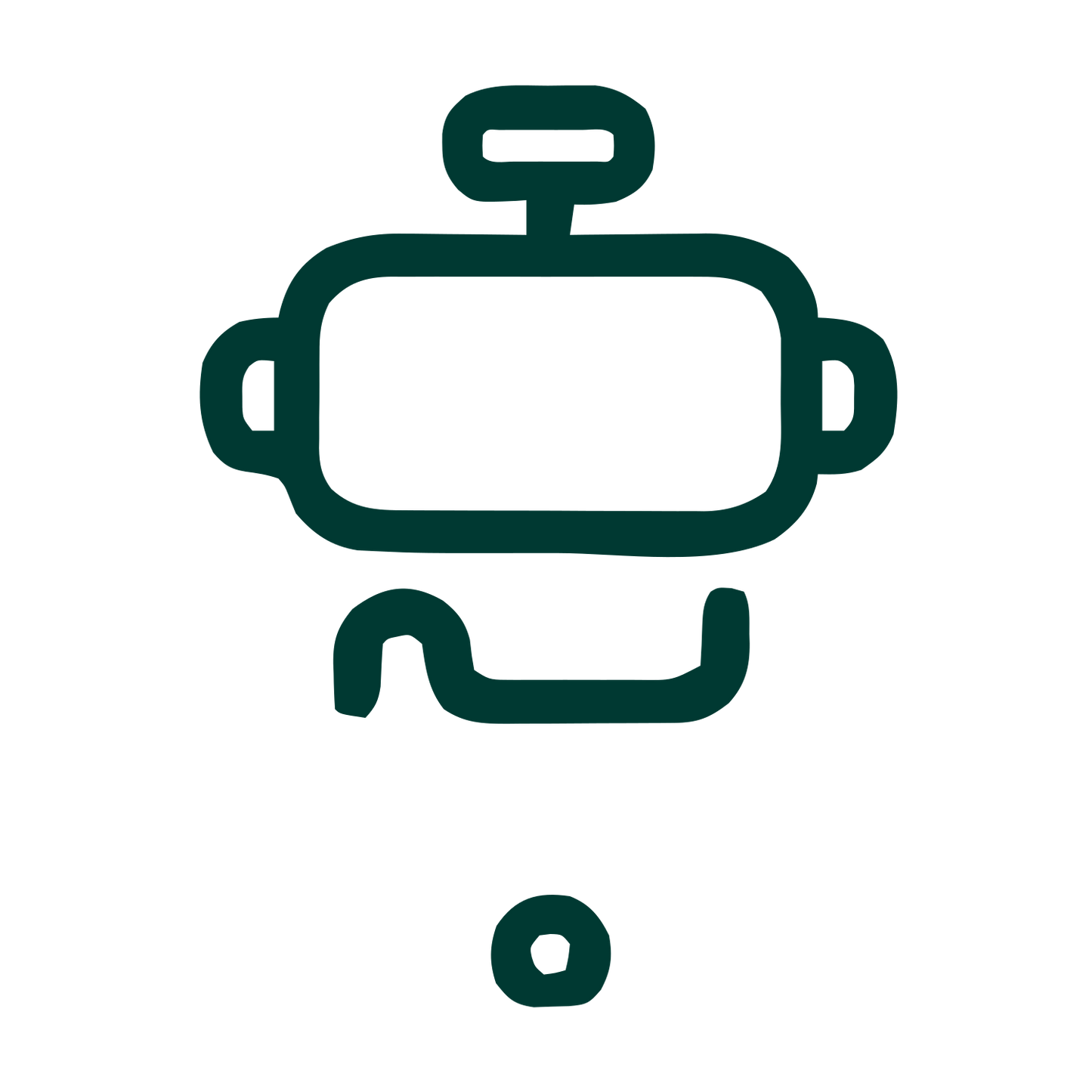 Monoline Robot Head Logo #003932