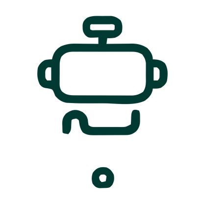 Monoline Robot Head Logo #003932
