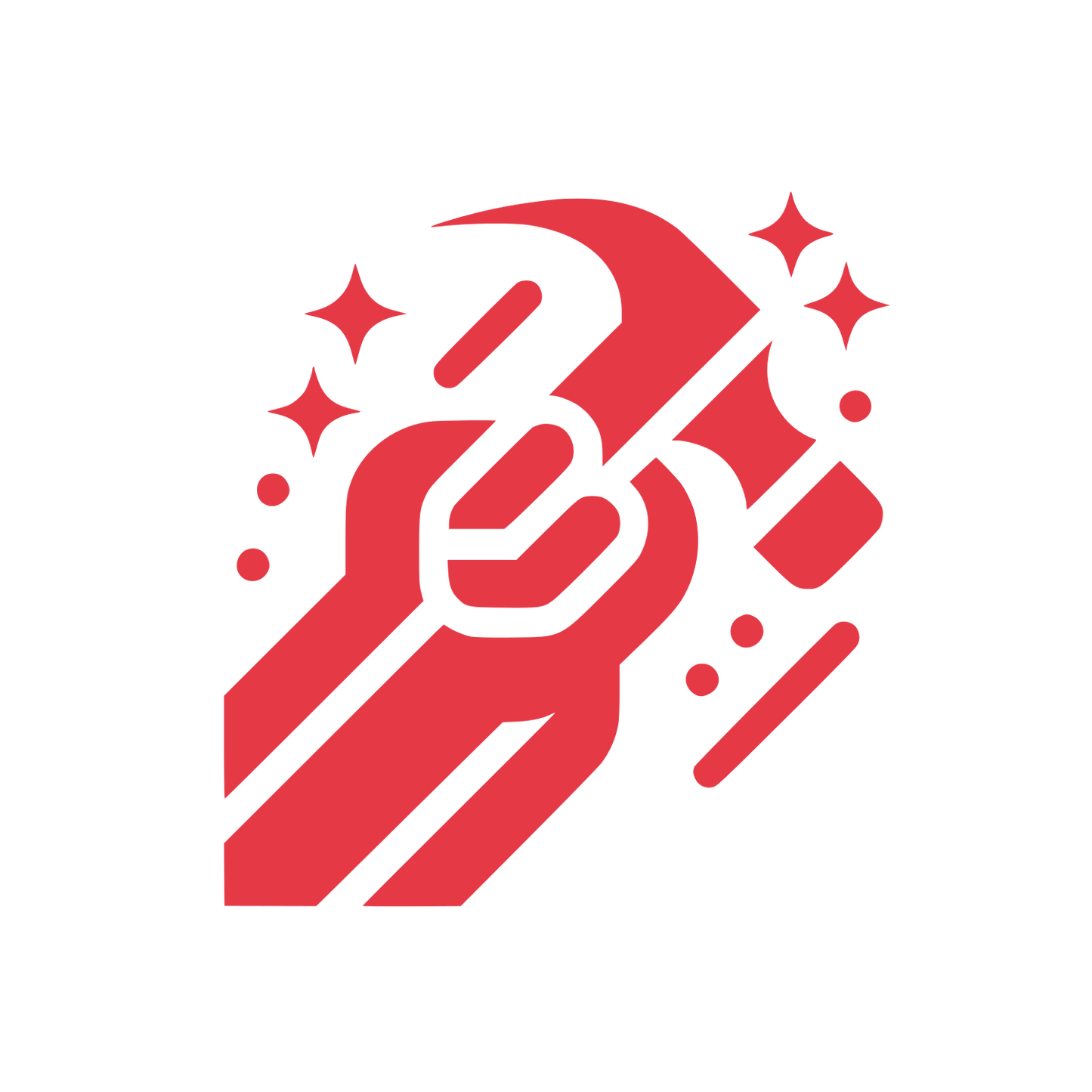Sparkling Hammer Logo #E63946