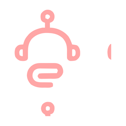Monoline Robot Head Logo #ffa6a6