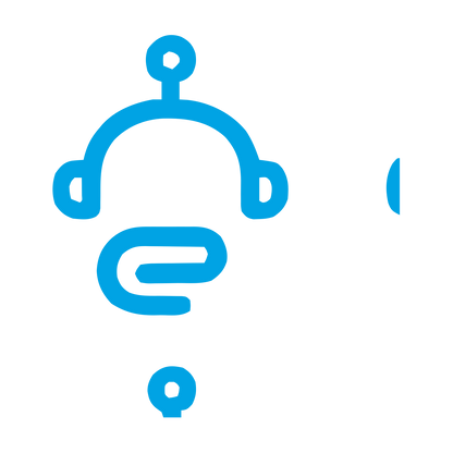 Monoline Robot Head Logo #00a3e4