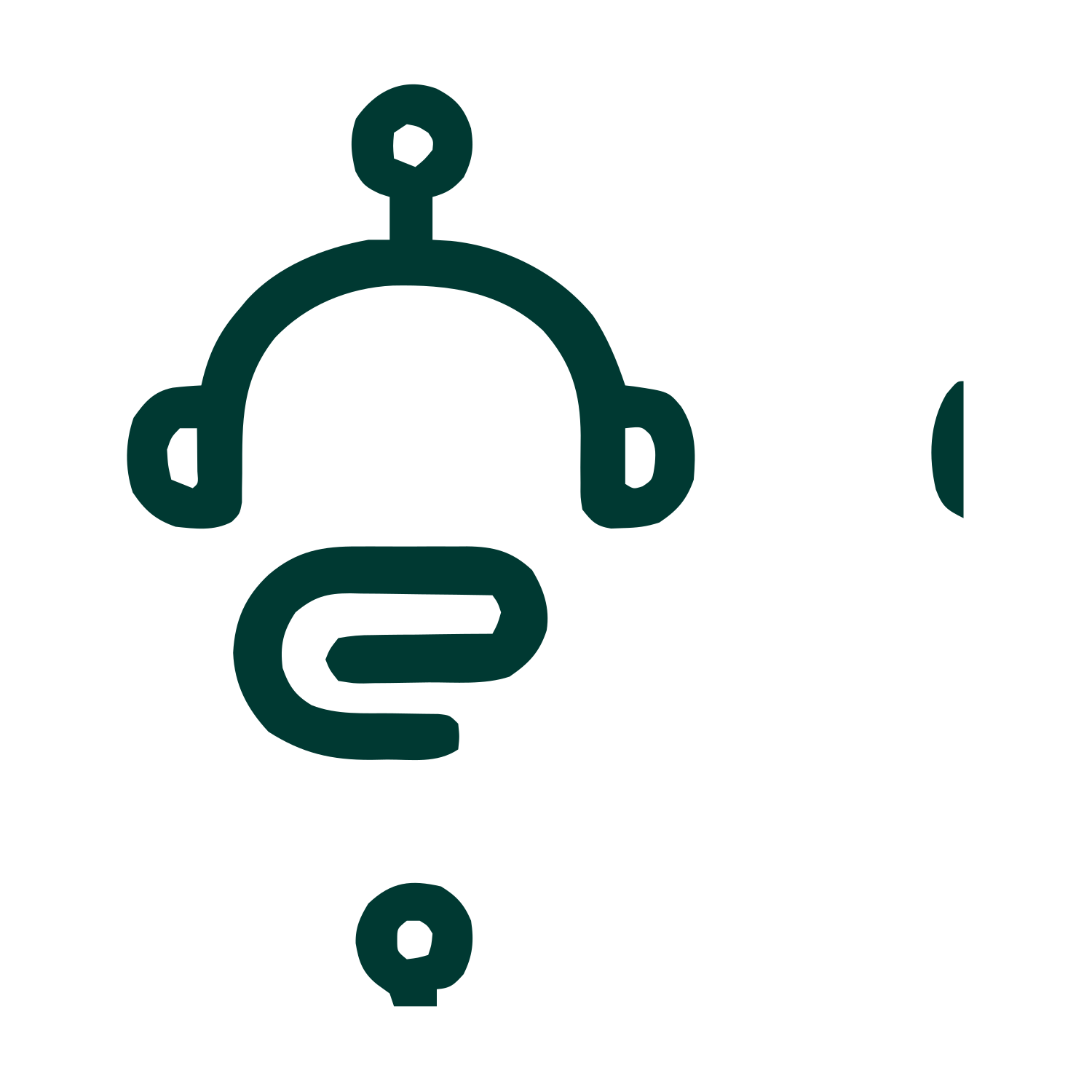 Monoline Robot Head Logo #003932