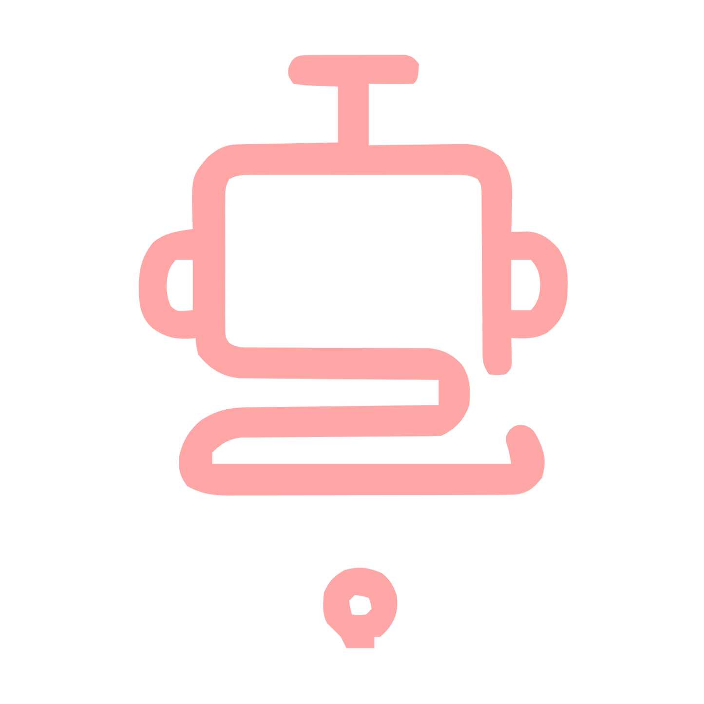 Monoline Robot Head Logo #ffa6a6