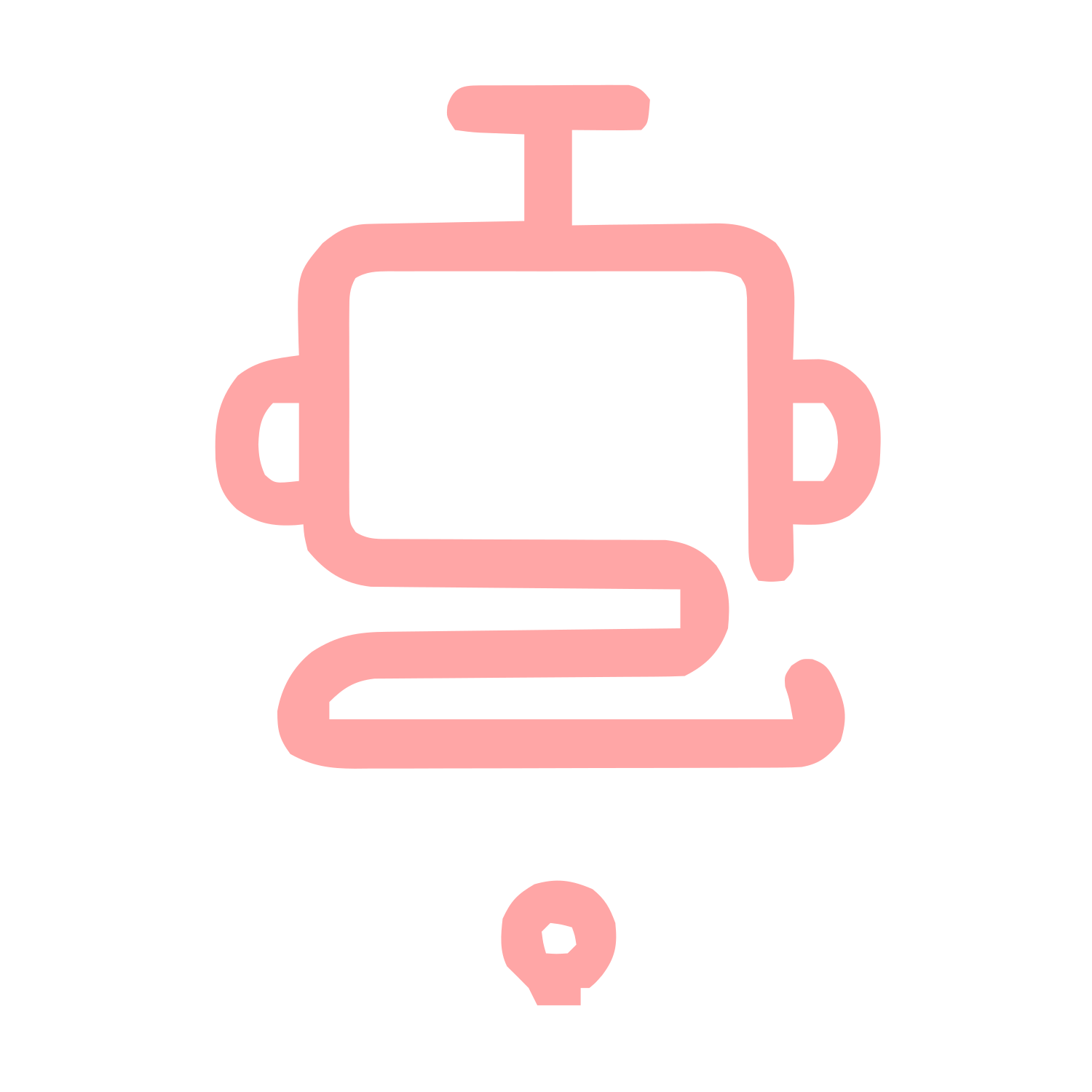 Monoline Robot Head Logo #ffa6a6