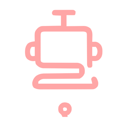 Monoline Robot Head Logo #ffa6a6