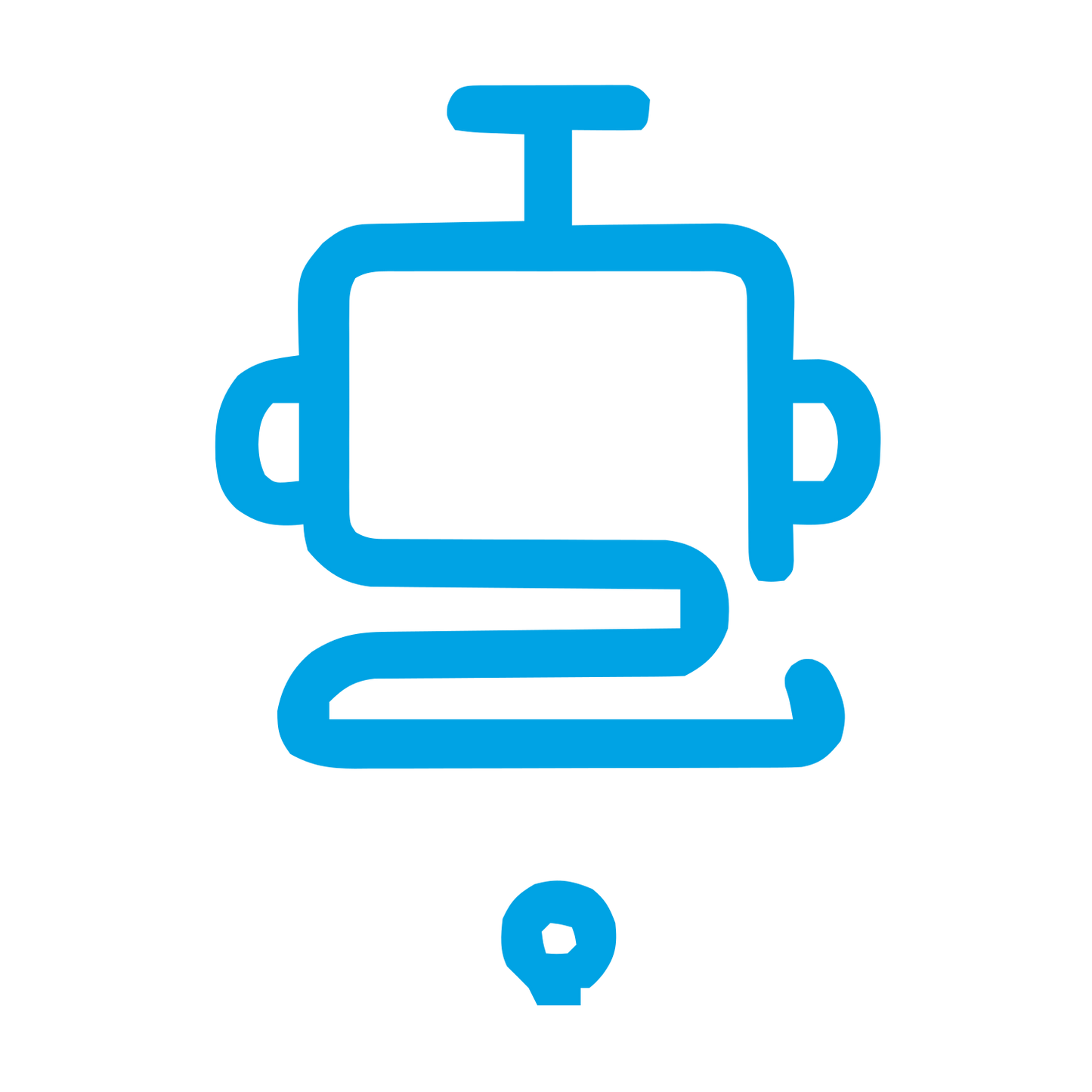 Monoline Robot Head Logo #00a3e4