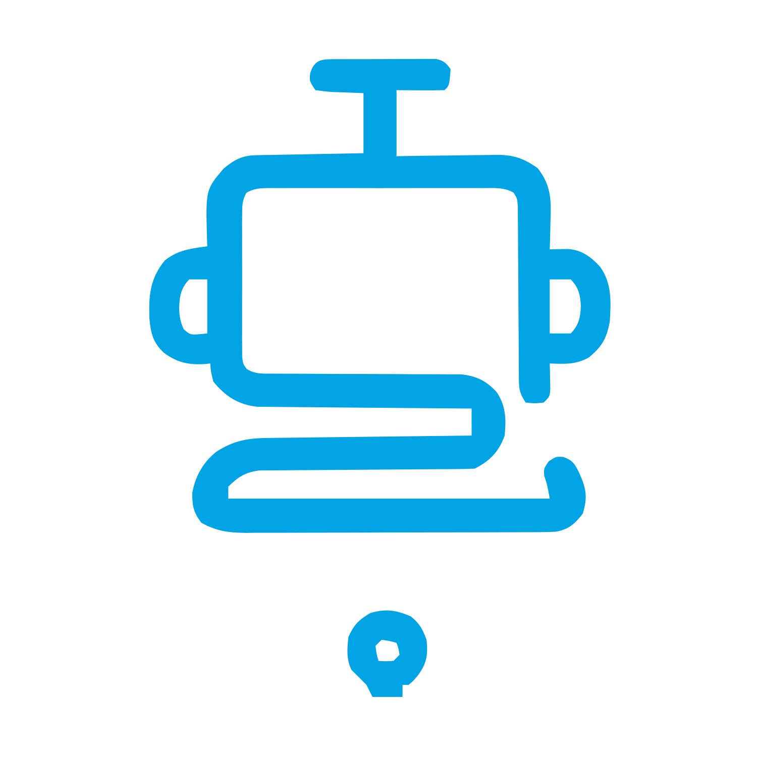 Monoline Robot Head Logo #00a3e4