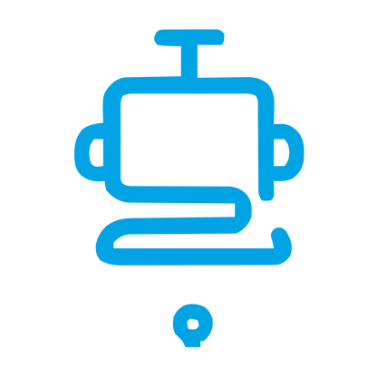 Monoline Robot Head Logo #00a3e4